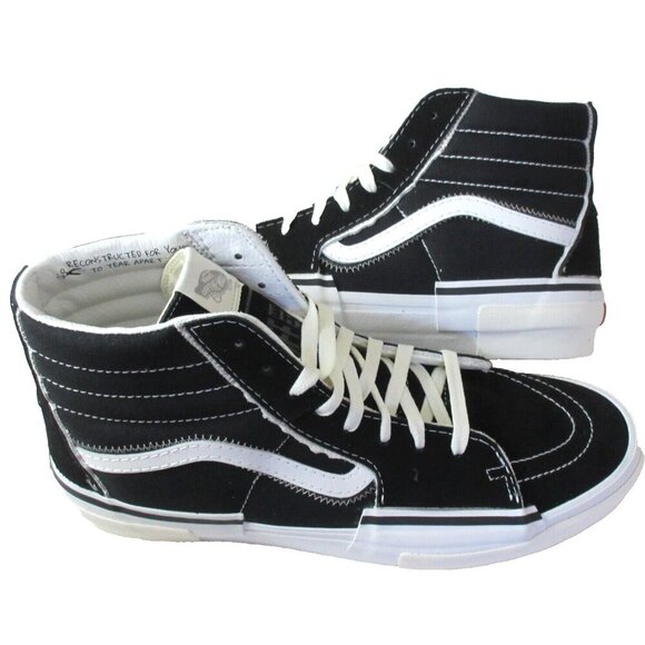 Vans Men's Sk8-Hi Reconstruct Black White Canvas Suede Skate shoes Size 13 NIB - Picture 1 of 5